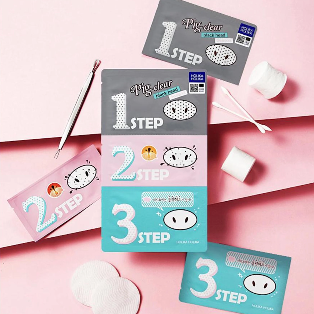 Pig Clear Black Head 3-Step Kit #Pink