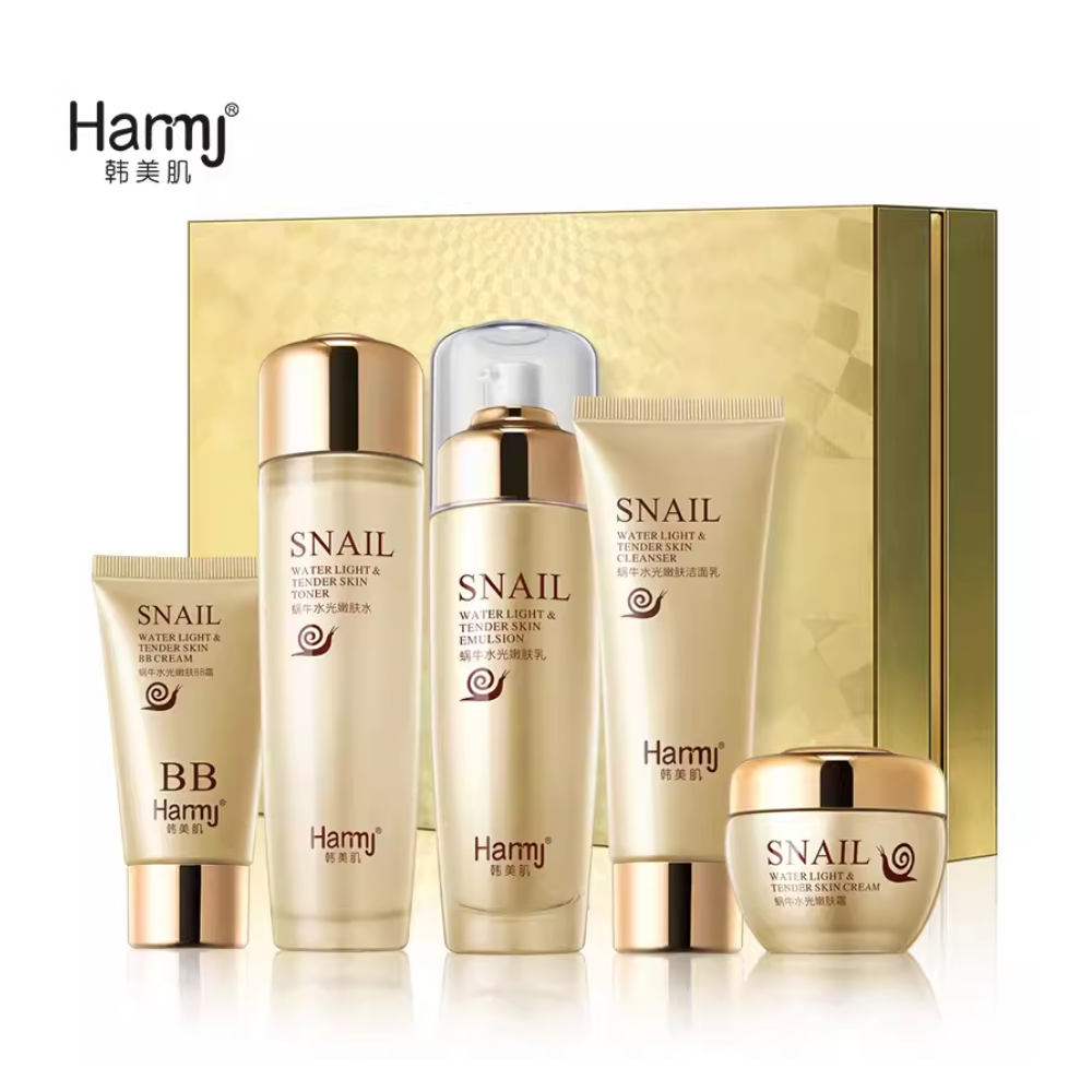 Harmj Snail Water Light & Tender Skin Skincare Gift Set – 6-Piece