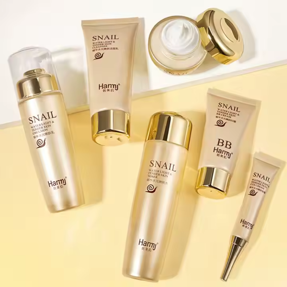 Harmj Snail Water Light & Tender Skin Skincare Gift Set – 6-Piece