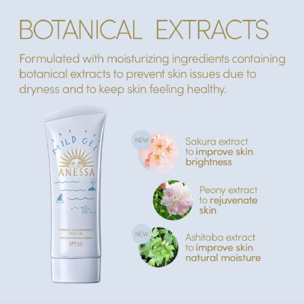 ANESSA Mineral UV Sunscreen Mild Gel SPF35 PA+++ (For Sensitive Skin & Babies)