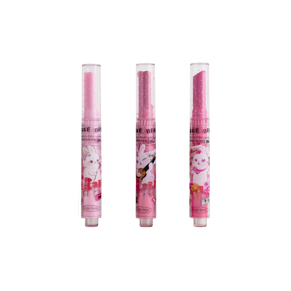 Pink Bunny Solid Lip Gloss Set #B