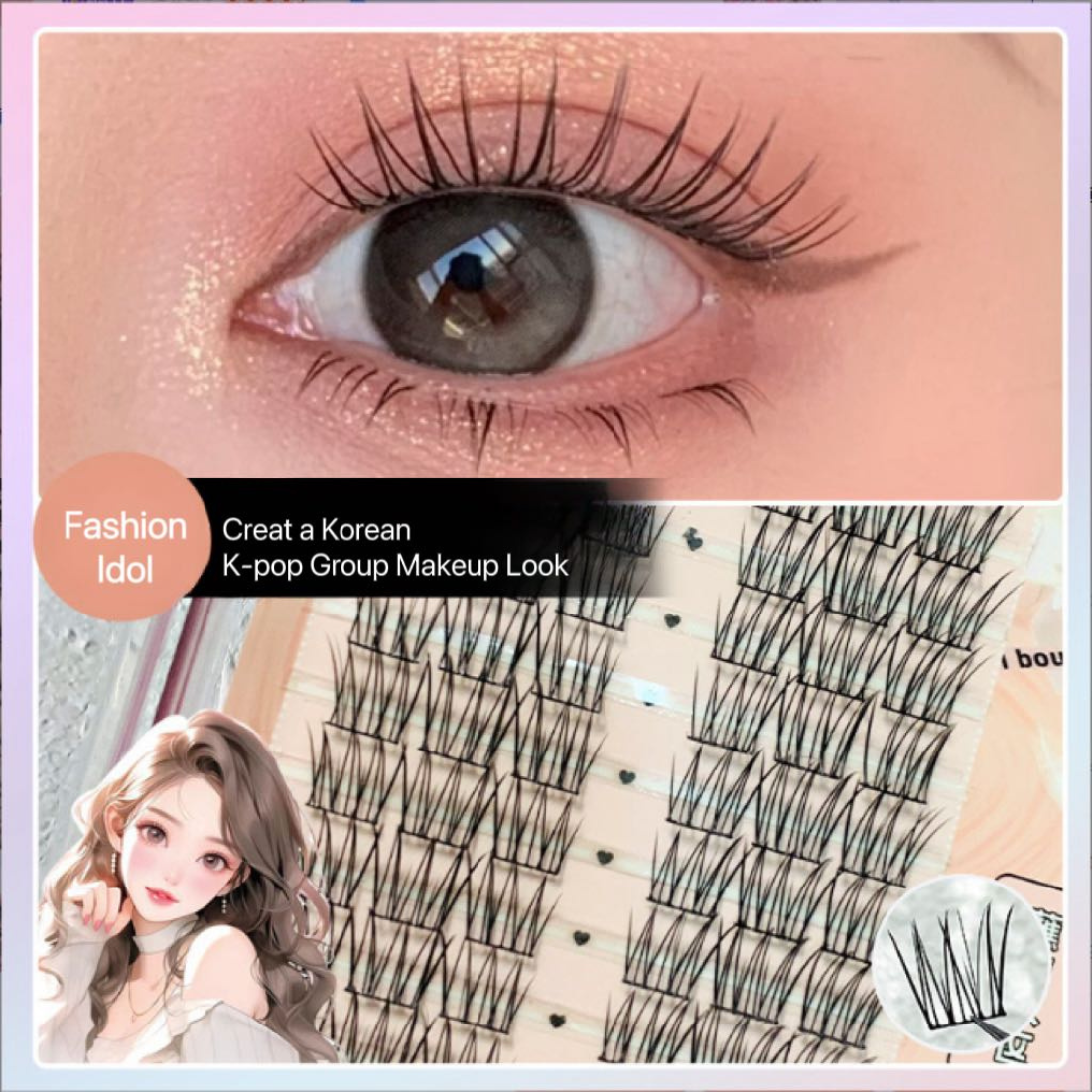 NEW Cute Lashes Premium Korean Idol Single Cluster Lashes #Large Row Fashion Idol