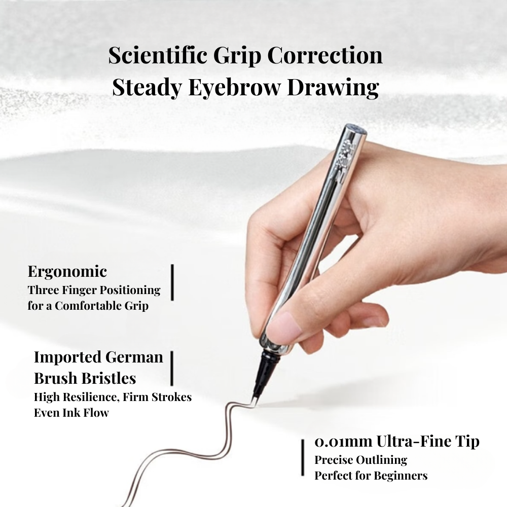 Dual-Tip Waterproof Eyebrow Pen #03 Soft Gray-Black