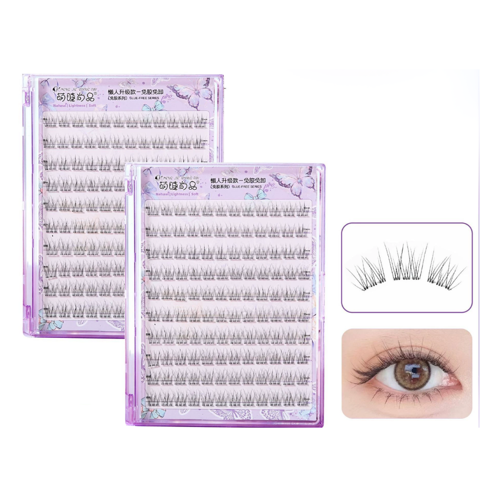 NEW Cute Lashes Premium (Glue-Free) #10 Rows of Stemless Fish Tail Lashes