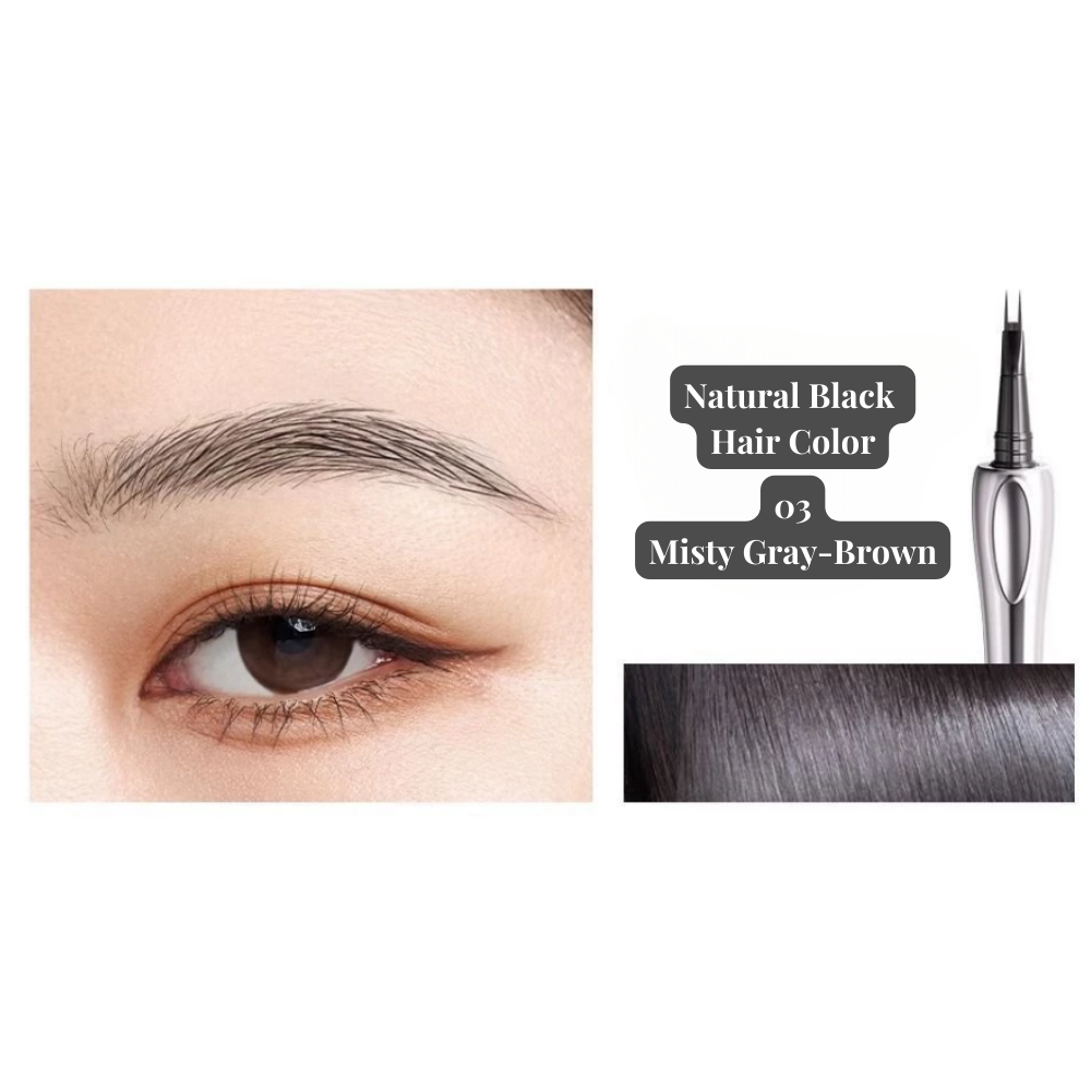 Dual-Tip Waterproof Eyebrow Pen #03 Soft Gray-Black