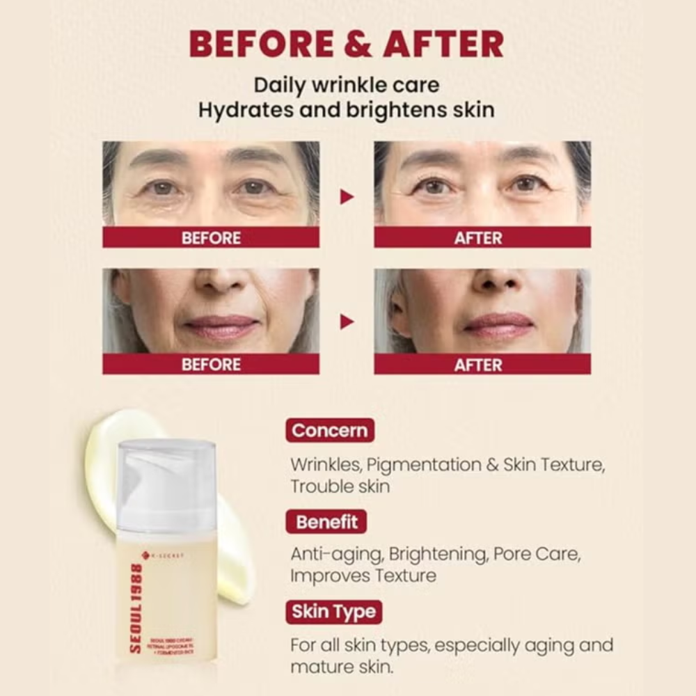 SEOUL 1988 Cream: Retinal Liposome 1% + Fermented Rice