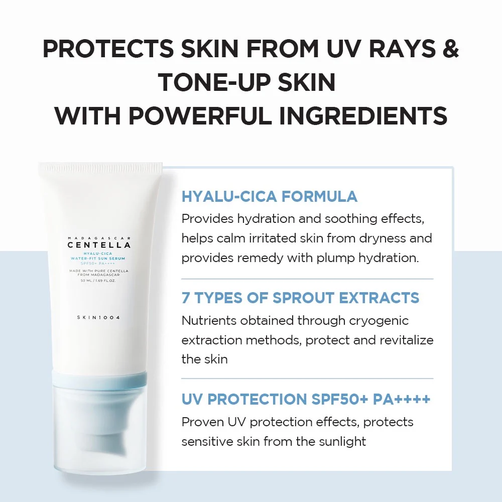 Madagascar Centella Hyalu-Cica Water-Fit Sun Serum SPF50+ Broad Spectrum Twin Pack (50ml x 2)
