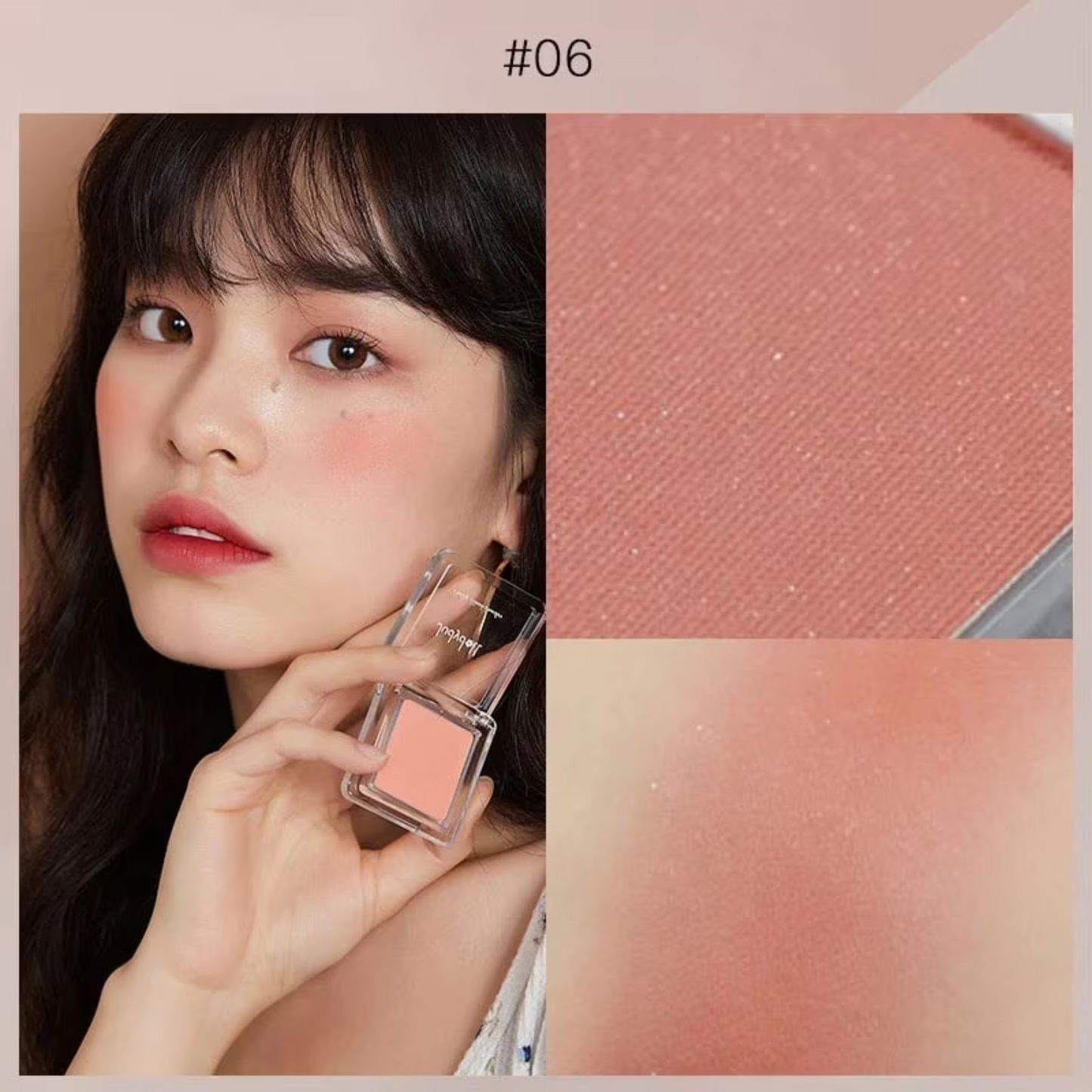 Single Color Blush #06 Apricot Color (Matte with a Hint of Shimmer)
