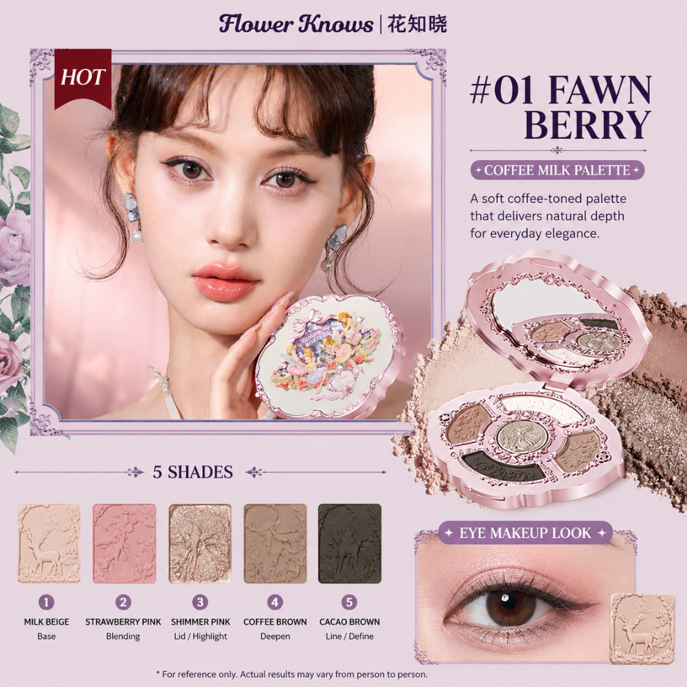 Midsummer Fairytales Five-Color Eyeshadow Palette #01 Hazel Fawn