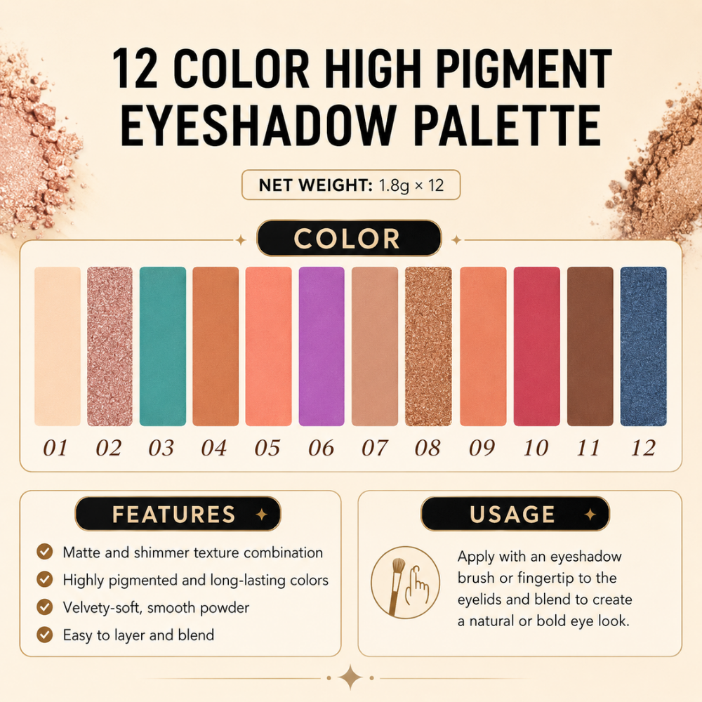Artmiss 12 Colors Eyeshadow Palette