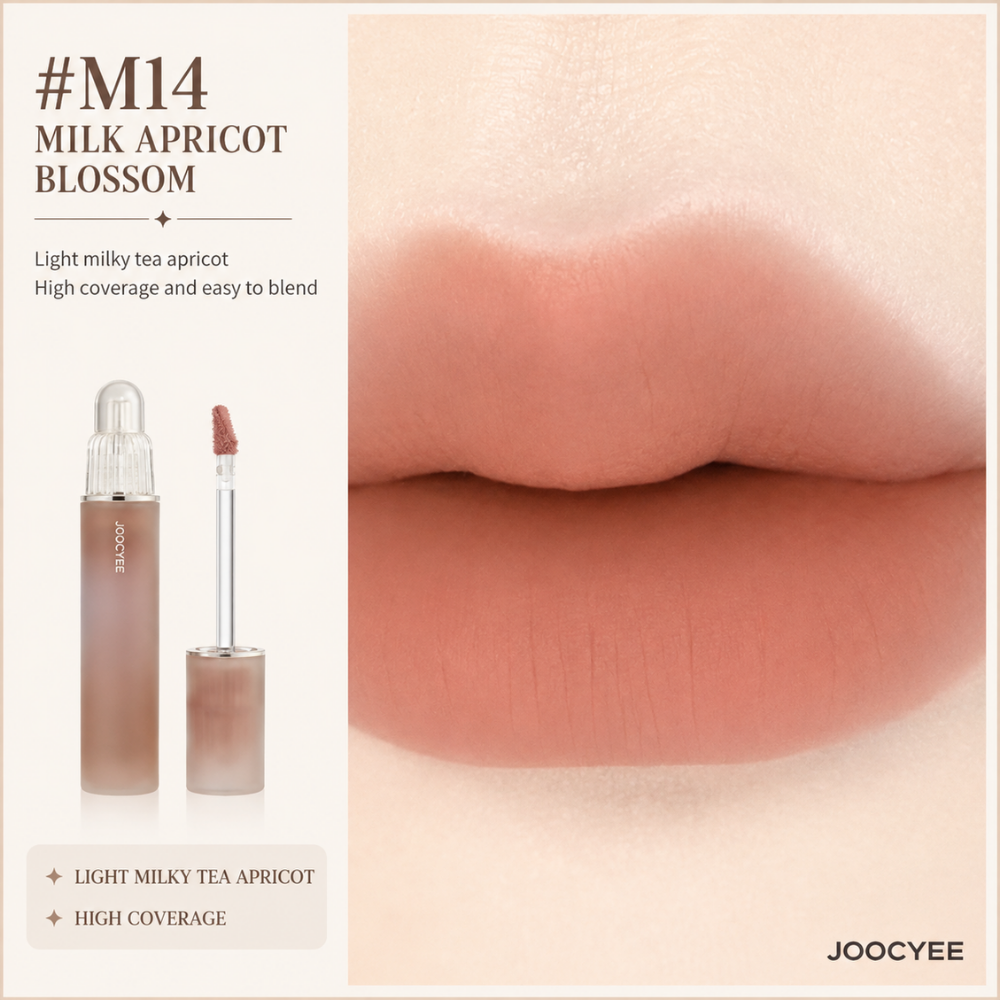 Jelly Blending Brush Tortoise Shell Matte Lip Gloss #M14 Milk Salt Peanut - 3.3g