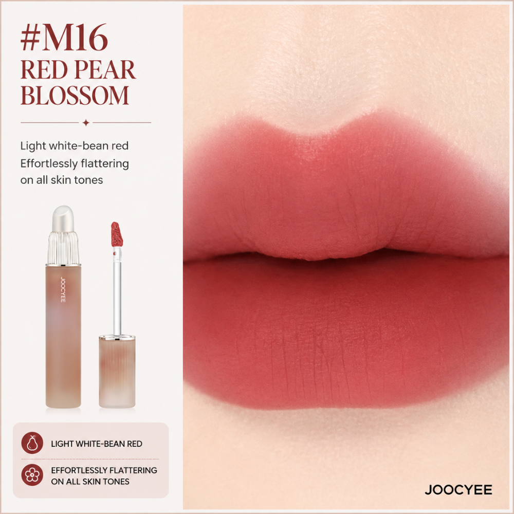Jelly Blending Brush Tortoise Shell Matte Lip Gloss #M16 Red Pear Rum - 3.3g