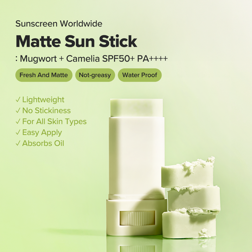 Matte Sun Stick : Mugwort + Camelia SPF 50+ PA++++