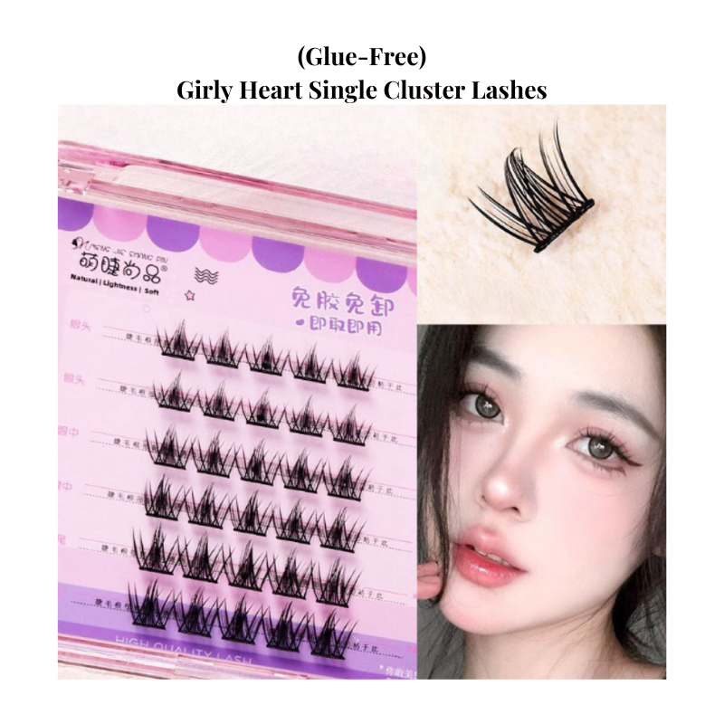 NEW Cute Lashes Premium (Glue-Free) #Girly Heart Single Cluster Lashes