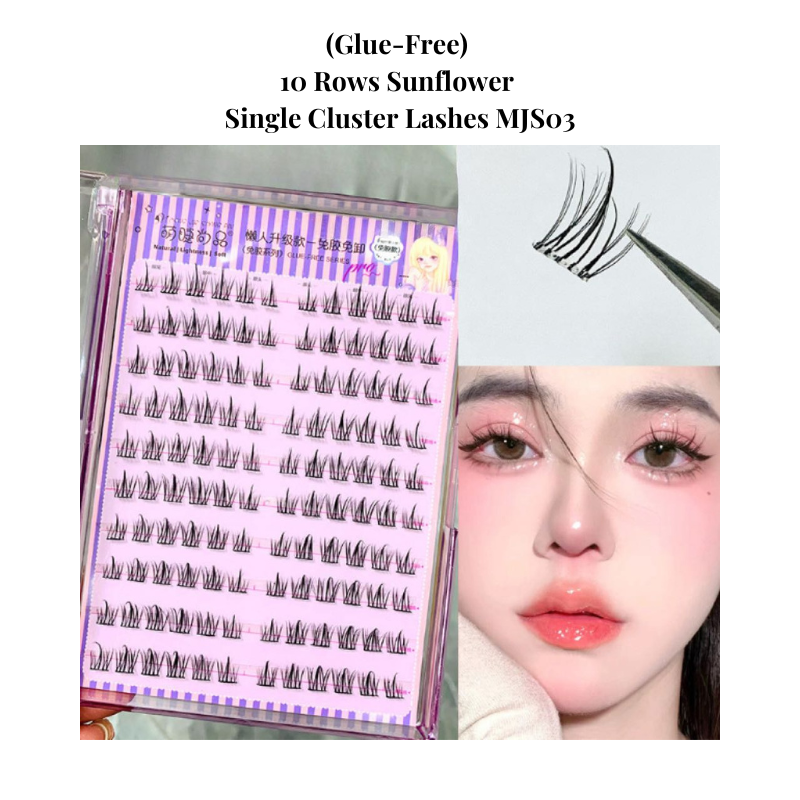 NEW Cute Lashes Premium (Glue-Free) #10 Rows Sunflower Single Cluster Lashes MJS03