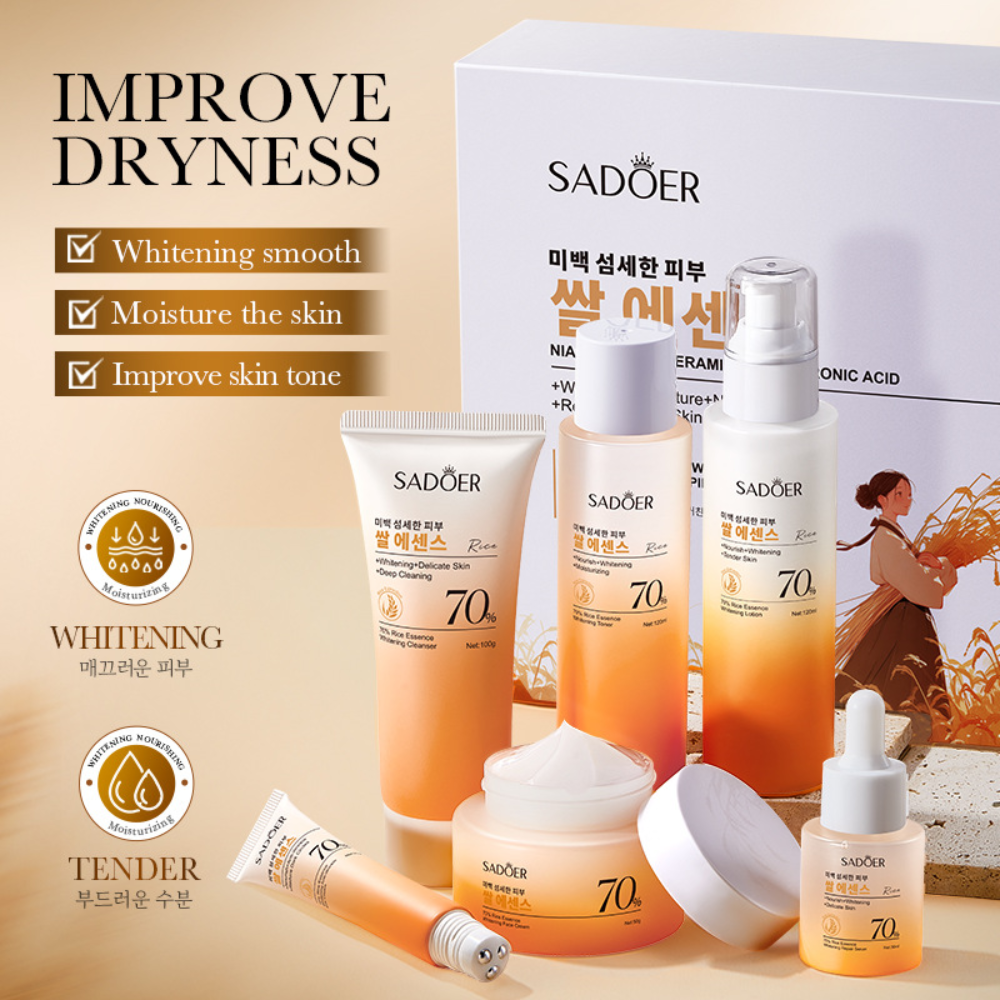 70% Rice Essence Whitening Skincare Set