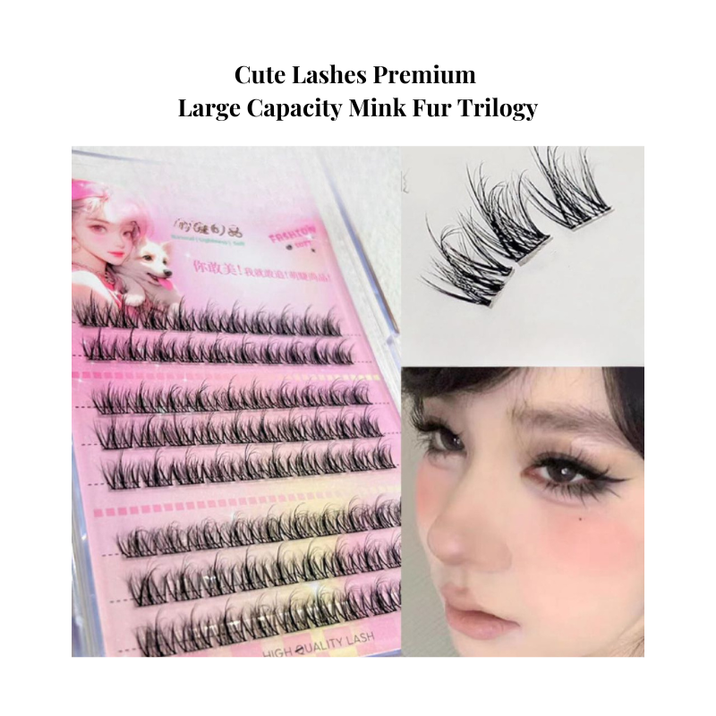 NEW Cute Lashes Premium Large Capacity Mink Fur Trilogy