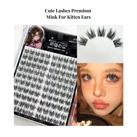 NEW Cute Lashes Premium Mink Fur Kitten Ears