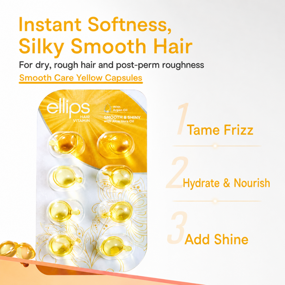 Hair Vitamin Oil Capsules – Smooth & Shiny Yellow