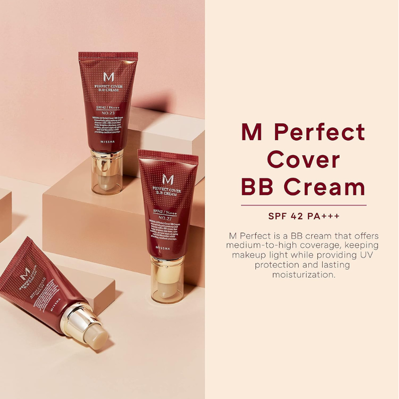 M Perfect Cover BB Cream SPF42 PA+++ #29 Caramel Beige（50ml）