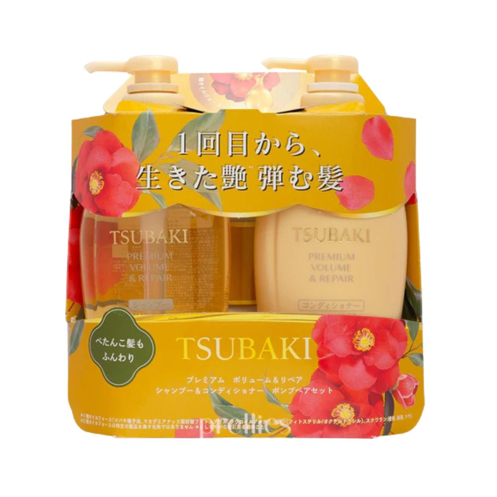 TSUBAKI Premium Volume & Repair Pump Pair Set 450ml + 450ml