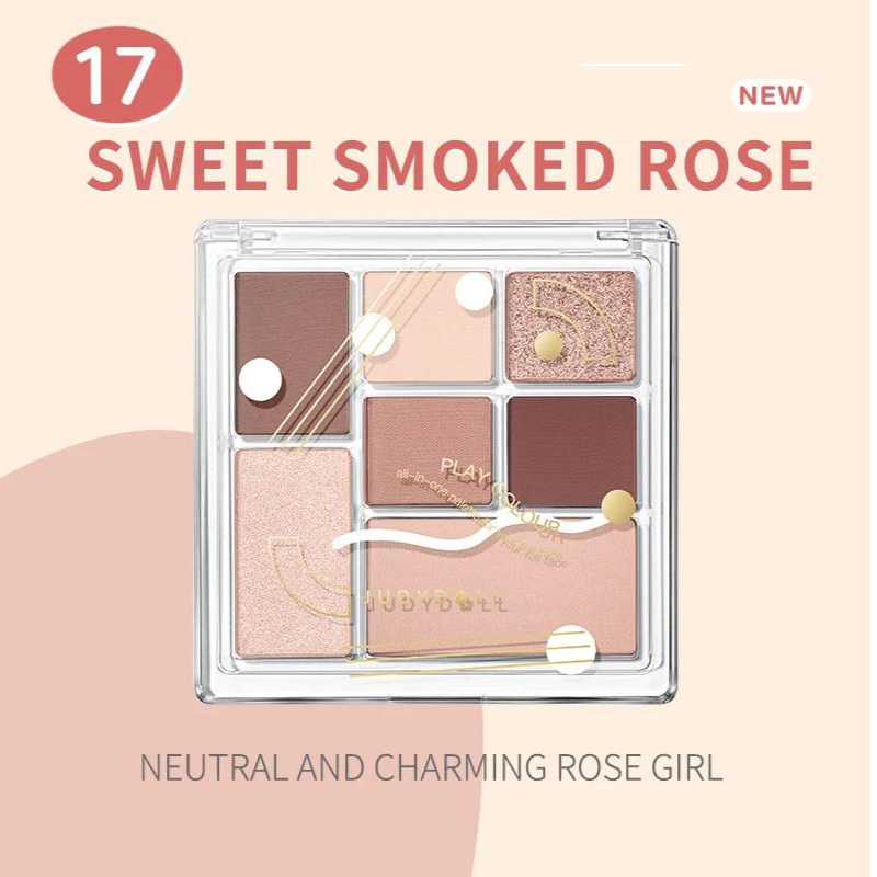 Seven-Color Fun Combination Palette #17 Sweet Smoked Rose Palette