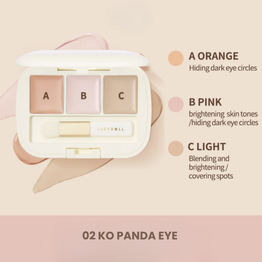 Moisturizing Three-Color Concealer Palette #02 Panda Eyes
