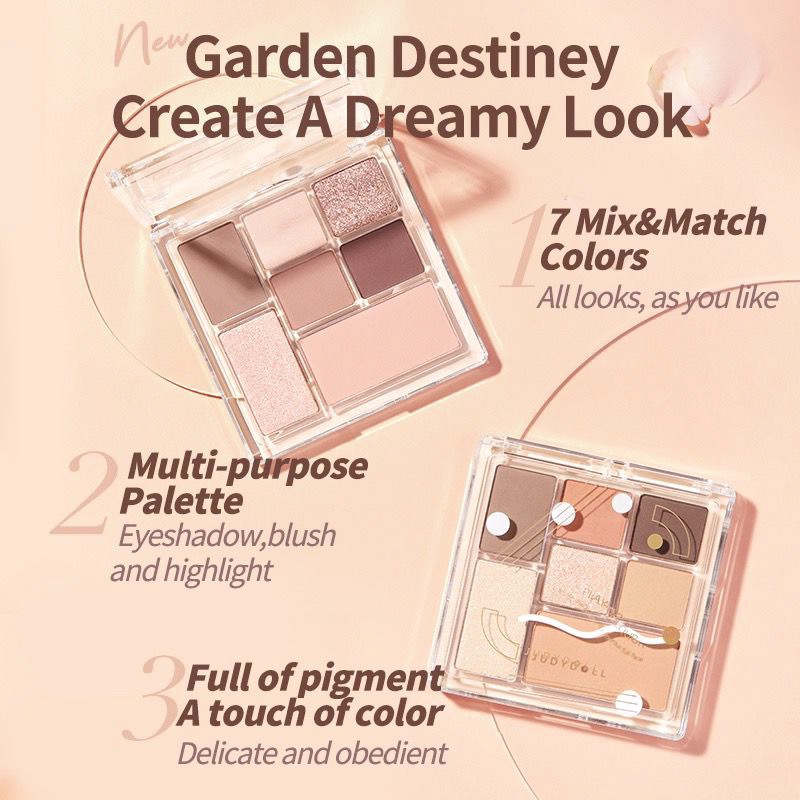 Seven-Color Fun Combination Palette #18 Creamy White Peach Palette