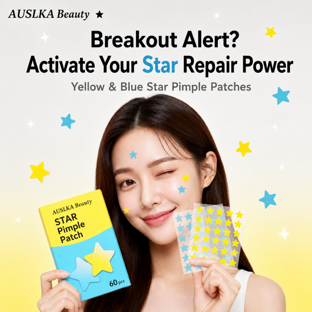 Holographic Yellow & Blue  Star Acne Patches