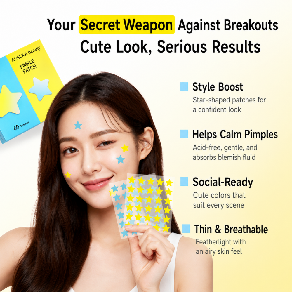 Holographic Yellow & Blue  Star Acne Patches