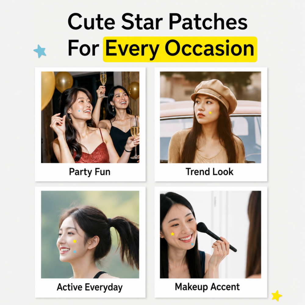 Holographic Yellow & Blue  Star Acne Patches