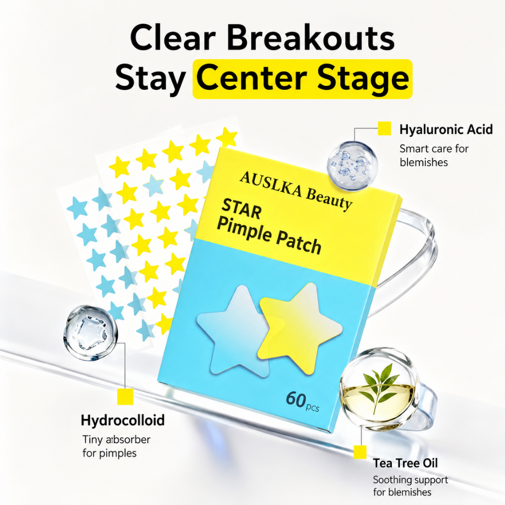Holographic Yellow & Blue  Star Acne Patches