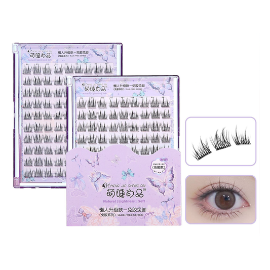 NEW Cute Lashes Premium (Glue-Free) #10 Rows of Stemless Peach Blossom Lashes