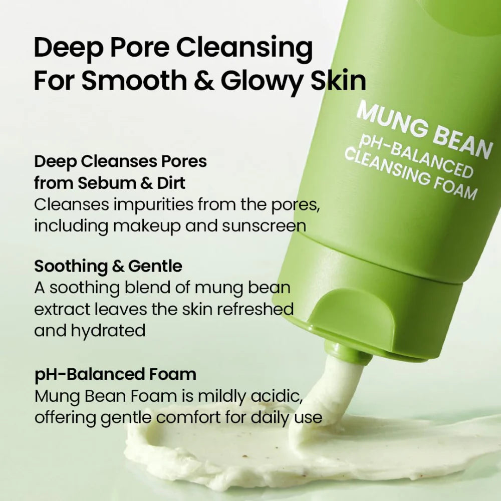 Mung Bean pH-Balanced Cleansing Foam Twin Pack