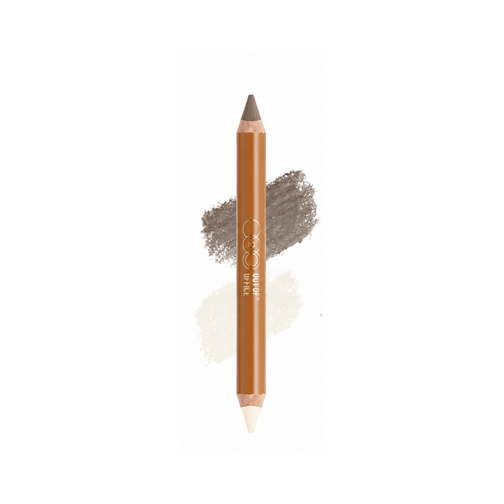 Contour & Highlight Duo Pencil #02 Matte White + Cement Grey