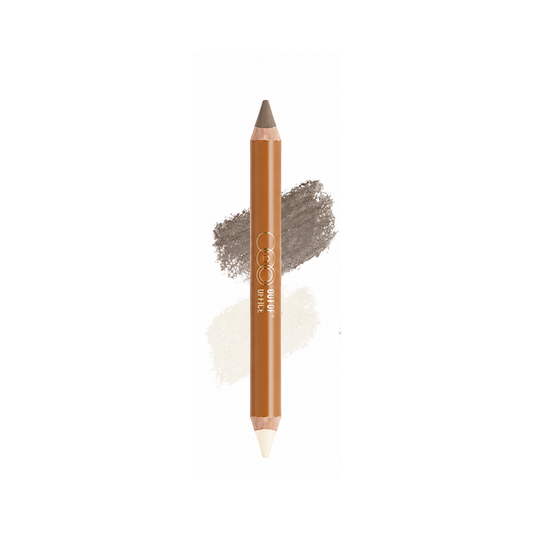 Contour & Highlight Duo Pencil #02 Matte White + Cement Grey