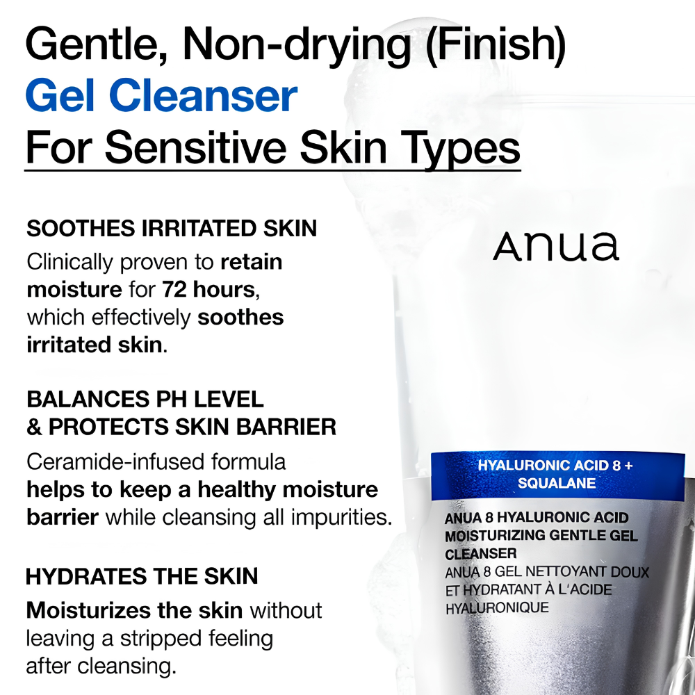 8 Hyaluronic Acid Moisturizing Gentle Gel Cleanser