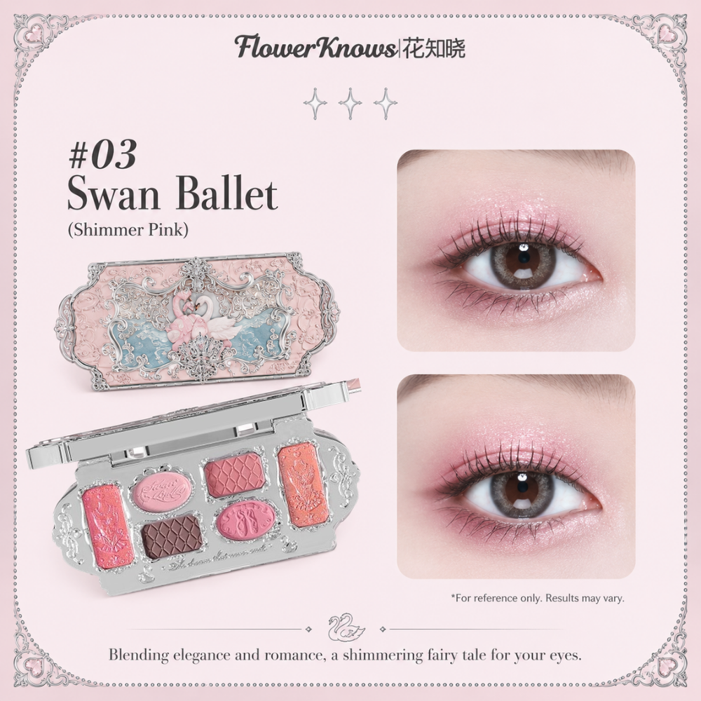 Swan Ballet Six-Color Eyeshadow Palette #03 Pink Swan