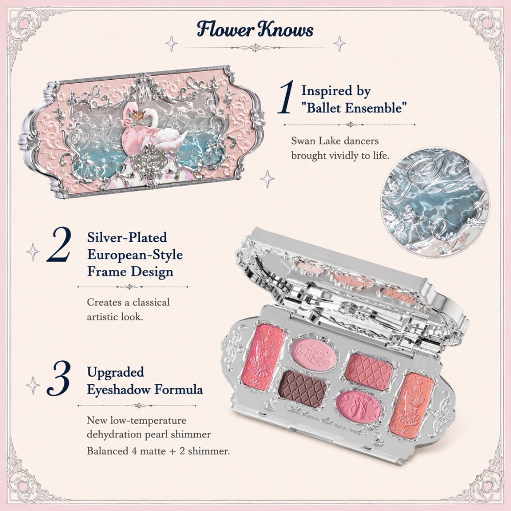 Swan Ballet Six-Color Eyeshadow Palette #03 Pink Swan