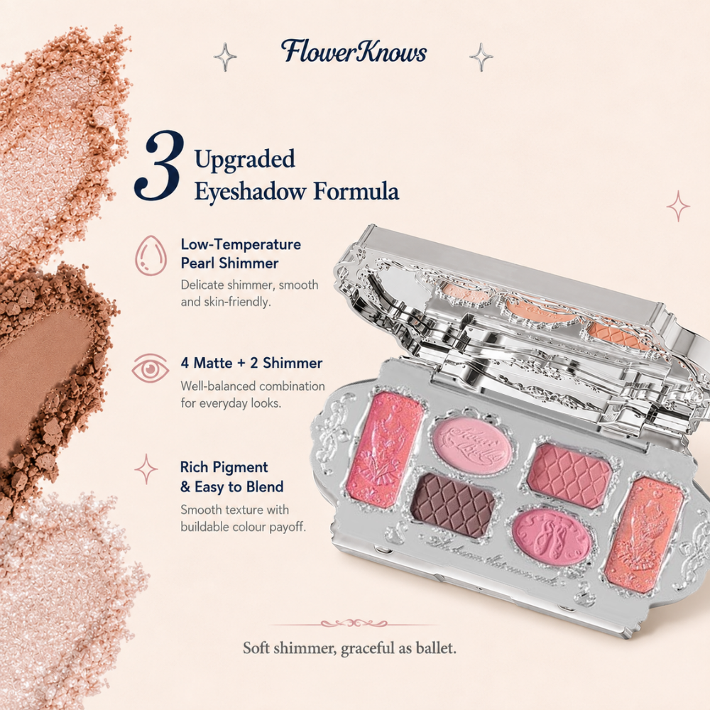 Swan Ballet Six-Color Eyeshadow Palette #03 Pink Swan