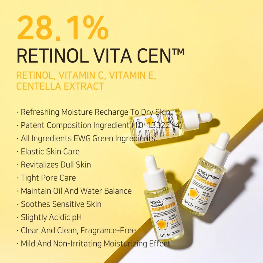 Aplb Retinol Vitamin C Vitamin E Ampoule Serum 40ml