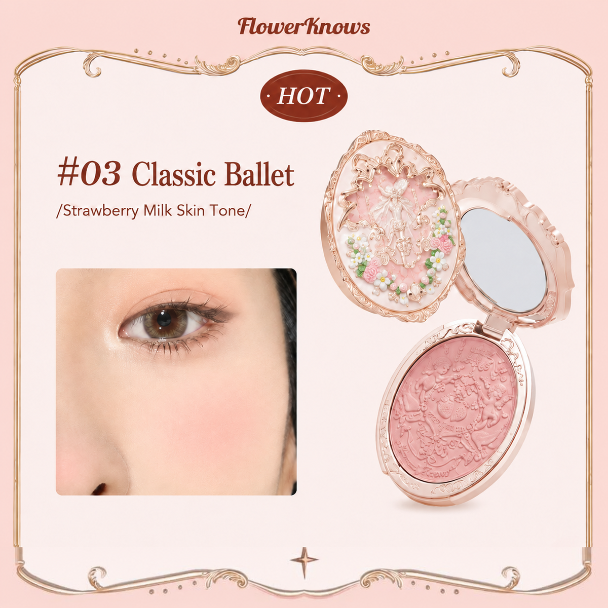 Strawberry Rococo Embossed Blush #03 Classic Ballet