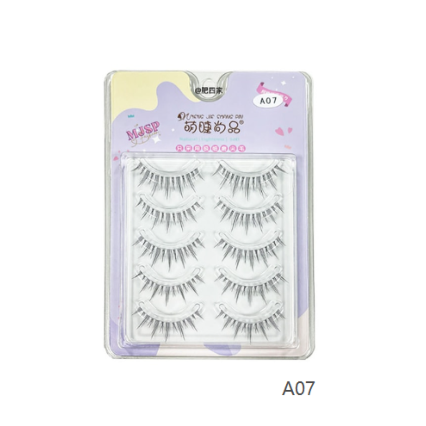 Cute Lashes Transparent Stem Comic Style False Eyelashes (Whole) #A07