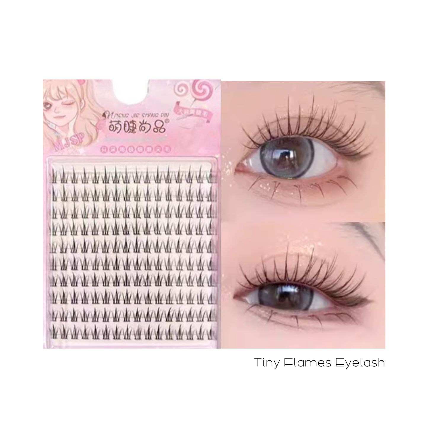 Cute Lashes 10 Rows of Small Flames Single Cluster Eyelashes